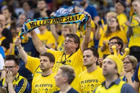 Basketball Berlin 18 05 2019 easyCredit BBL 1 Bundesliga Season 2018 2019 Playoffs Quarterfinals Match 1 Alba Berlin ratiopharm Ulm Alba Fans