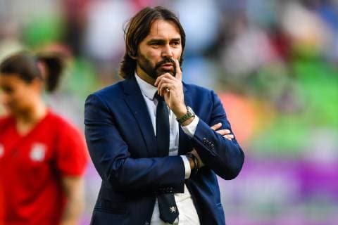 coach Reynald Pedros of Olympique Lyonnais women during the UEFA Women s Champions League final match between Olympique Lyonnais women v FC Barcelona, Barca women on May 18, 2018 at Ferencvaros Stadium in Budapest, Hungary UEFA Women s Champions League 2018 2019 xVIxVIxImagesx xGerritxvanxKeulenxIVx 14507695