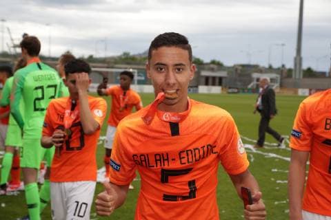 Netherlands v Italy UEFA EURO, EM, Europameisterschaft,Fussball U17, U 17 Championship Final Anass Salah-Eddine of Netherlands during the UEFA Euro U17 Championship Final at Tallaght Stadium, Tallaght Content Not Available For UK Newspapers Copyright: xYannisxHalasx FIL-13275-0030