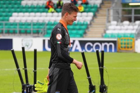 Netherlands v Italy UEFA EURO, EM, Europameisterschaft,Fussball U17, U 17 Championship Final Manuel Gasparini of Italy is in tears at the end of the UEFA Euro U17 Championship Final at Tallaght Stadium, Tallaght Content Not Available For UK Newspapers Copyright: xYannisxHalasx FIL-13275-0105