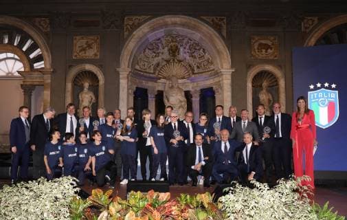 Photo Marco Bucco LaPresse May 20, 2019 Firenze , Italy soccer Awards & x201c;Hall of Fame& x201d; - 500 Hall, Palazzo Vecchio. In the pic: The group of winners  Copyright: xMarcoxBucco LaPressex