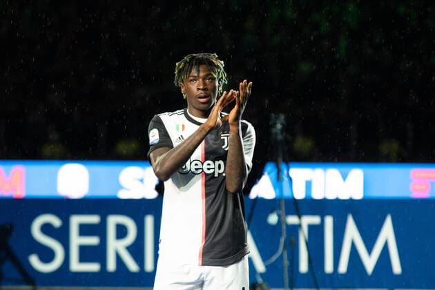 Italy: Juventus vs Atalanta Moise Kean of Juventus celebrates the championship victory during the Serie A, football match. Juventus vs Atalanta. Final score was 1-1 at Allianz Stadium, in Turin, Italy 19th may 2019 Turin Piedmont Turin Italy Allianz Stadium  AlbertoxGandolfo PacificxPress