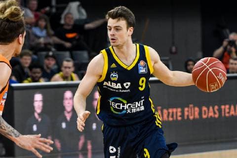 GER, BBL, ratiopharm ulm vs. ALBA Berlin 21 05 2019, ratiopharm arena, Neu Ulm, GER, BBL, ratiopharm ulm vs. ALBA Berlin, in picture, Isaac Fotu Ulm, 42 , Jonas Mattisseck Berlin, 9 nordphotoxHafner nph00200