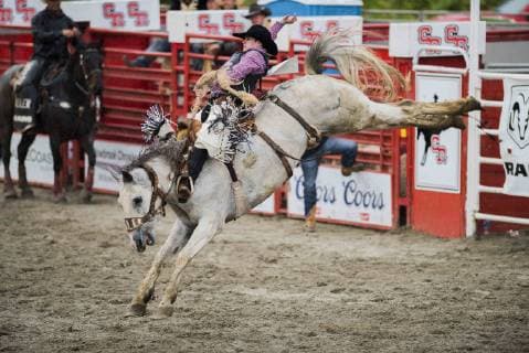 May 20, 2019 - Surrey, British Columbia, Canada - CHASE BROOKS from Deer Lodge MT rides in the saddle bronc competition to finish 2nd with a score of 90 at the Cloverdale Invitational Rodeo on May 20 2019 in Surrey, BC. The Cloverdale Invitational Rodeo 2019 - ZUMAg236 20190520_spo_g236_036 Copyright: xCaraxGrimshawx