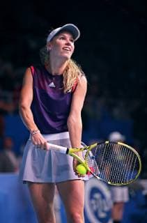May 21, 2019 - Krakow, Poland - Caroline Wozniacki seen during a tennis match in honor of Agnieszka Radwanska career. An event was held in honor of Polish tennis player Agnieszka Radwanska, who ended her sports career as she was the best Polish tennis player in history. Caroline Wozniacki plays against Agnieszka Radwanska. A farewell match for tennis player Agnieszka Radwanska in Krakow, Poland - 21 May 2019 - ZUMAs197 20190521_zaa_s197_251 Copyright: xDamianxKlamkax