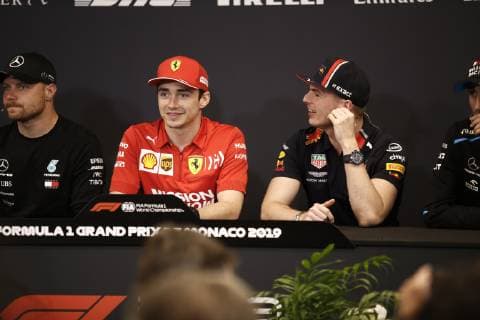 Motorsports: FIA Formula One World Championship, WM, Weltmeisterschaft 2019, Grand Prix of Monaco, 77 Valtteri Bottas (FIN, Mercedes AMG Petronas Motorsport), 16 Charles Leclerc (MCO, Scuderia Ferrari Mission Winnow), 33 Max Verstappen (NLD, Aston Martin Red Bull Racing), Monte Carlo Monaco