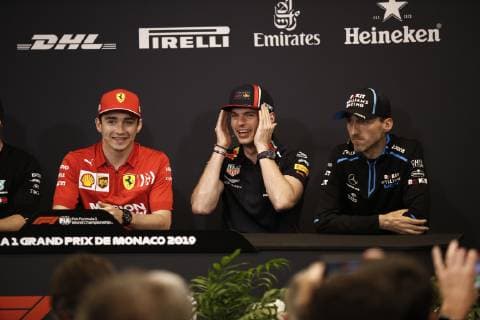 Motorsports: FIA Formula One World Championship, WM, Weltmeisterschaft 2019, Grand Prix of Monaco, 16 Charles Leclerc (MCO, Scuderia Ferrari Mission Winnow), 33 Max Verstappen (NLD, Aston Martin Red Bull Racing), 88 Robert Kubica (POL, ROKiT Williams Racing), Monte Carlo Monaco