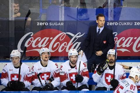 190523 Head coach Patrick Fischer of Switzerland during the 2019 IIHF Ice Hockey World Championship quarterfinal game between Canada and Switzerland on May 23, 2019 in Kosice Photo Joel Marklund BILDBYRAN kod JM 87956,  Copyright: JOELxMARKLUND BB190523JM026