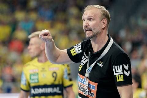 Hartmut Mayerhoffer coach, head coach, Göppingen , gives instructions, gesticulate, gesticulate with the arms, gives instructions, gesticulate, single picture, action, action, 23 05 2019, Mannheim, handball, DKB Bundesliga, Rhein Neckar Löwen FRISCH AUF Göppingen xozx