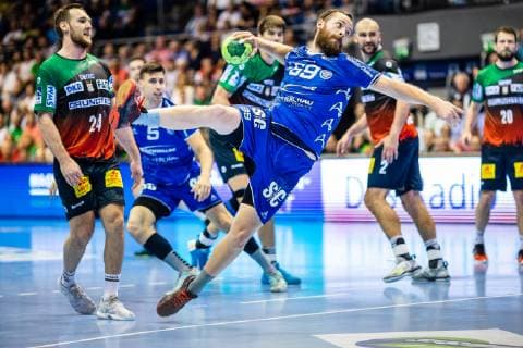 Moritz Preuss 69 VfL Gummersbach during the season 2018 2019 in the 1 Handball Bundesliga Men between SC Magdeburg and VfL Gummersbach in the GETEC Arena on 23 May 2019 in Magdeburg, Sachsen Anhalt Saxony Anhalt , Germany Germany Germany