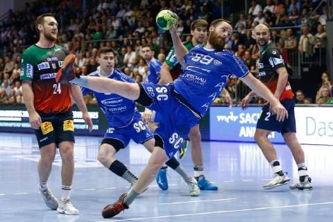 23 05 2019, xtgx, Handball DKB Bundesliga, SC Magdeburg VfL Gummersbach emspor, v l Moritz Preuss Gummersbach scores goal, goal scorer, scores goal, scores goal GETEC Arena