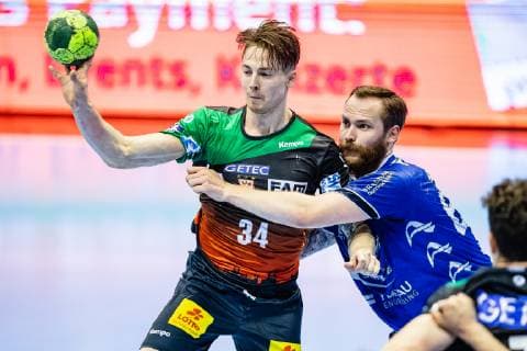Michael Damgaard 34 SC Magdeburg during the season 2018 2019 in the 1 Handball Bundesliga Men between SC Magdeburg and VfL Gummersbach in the GETEC Arena on 23 May 2019 in Magdeburg, Sachsen Anhalt Saxony Anhalt , Germany Germany Germany