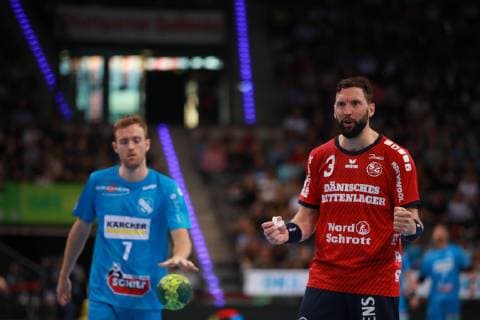 Tobias Karlsson SG Flensburg Handewitt swore the goalkeeper on the 7m a TVB 1898 Stuttgart SG Flensburg Handewitt, DKB 1 Handball Bundesliga on 23 05 2019 Stuttgart Copyright: xEIBNER Benjamin_Laux EP_BLU