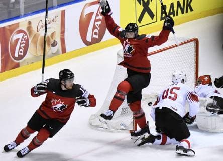 GENONI Leonardo goalkeeper team SUI goal in the last second ice hockey world championships 2019 in Slovakia quarterfinal match KAN SUI on May 23, 2019 in Kosice