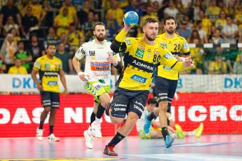 Rhein Neckar Loewen Goeppingen Mannheim, Germany 23 May 2019 Handball Bundesliga 31 Matchday, at the SAP Arena Jannik Kohlbacher Loewen , Aktion Einzelbild