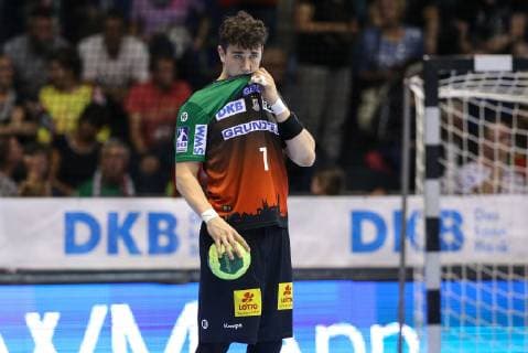 Justin Kurch SC Magdeburg Handball Bundesliga Season 2018 2019 Punktspiel SC Magdeburg vs. VfL Gummersbach in the GETEC Arena in Magdeburg Single picture, action, Germany, Handball, man, man, 23 05 2019
