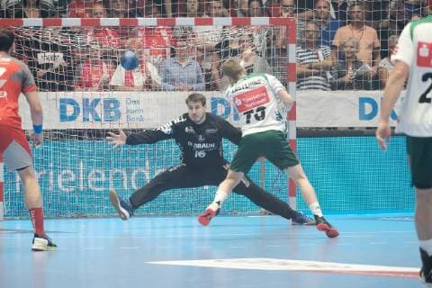 23 05 2019 xkhx Melsungen, Rothenbachhalle DKB Handball Bundesliga Season 2018 2019 MT Melsungen against TSV Hanover Burgdorf Nebojsa Simic 16, MT Melsungen against Joshua Thiele TSV