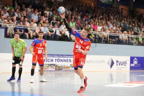 Oddur Gretarsson HBW Balingen Weilstetten 14 is doing a seven-meter, TV Emsdetten vs HBW Balingen Weilstetten, Handball, 2 Bundesliga, 24 05 2019, TV Emsdetten vs HBW Balingen Weilstetten, Handball, 2 Bundesliga, 24 05 2019 Emsdetten Copyright: xEIBNER JanxStrohdiekx EP_JSK