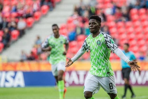 TYCHY 24.05.2019 MECZ GRUPA A MISTRZOSTWA SWIATA U20 W PILCE NOZNEJ 2019: KATAR - NIGERIA --- 2019 FIFA U-20 WORLD CUP MATCH: QUATAR - NIGERIA NZ. AYOTOMIWA DELE BASHIRU FOT. MICHAL CHWIEDUK FOKUSMEDIA.COM.PL NEWSPIX.PL --- Newspix.pl  190524CHW032