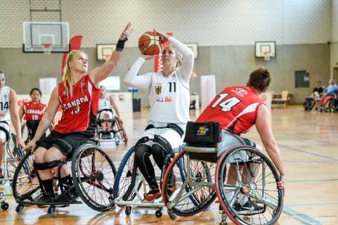 Nations Cup Cologne Germany vs. Canada, 24 05 2019 Kady Dandeneau Team Canada 13 , Nathalie Ebertz Team Germany 11 , Nations Cup Cologne Germany vs. Canada on 24 05 2019 at the Sporthalle Bergischer Ring, Cologne North Rhine-Westphalia xgmlx