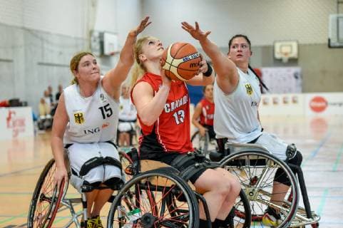 Nations Cup Cologne Germany vs. Canada, 24 05 2019 Barbara Gross Team Germany 15 , Kady Dandeneau Team Canada 13 , Nations Cup Cologne Germany vs. Canada on 24 05 2019 at the Sporthalle Bergischer Ring, Cologne North Rhine Westphalia xgmlx