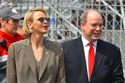 25 05 2019, xekx, Formula 1 FIA, 2019 Monaco Grand Prix Qualifying emspor, v l v l Charlene of Monaco and Albert II , Prince of Monaco at the Formula 1 Grand Prix in Monaco DFL DFB REGULATIONS PROHIBIT ANY USE OF PHOTOGRAPHS as IMAGE SEQUENCES and or QUASI VIDEO Monte Carlo eel-fotografie Eberhard Krieger