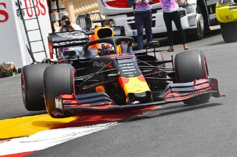 25 05 2019, xekx, Formula 1 FIA, 2019 Monaco Grand Prix Qualifying emspor, v l Max Verstappen Aston Martin Red Bull Racing DFL DFB REGULATIONS PROHIBIT ANY USE OF PHOTOGRAPHS as IMAGE SEQUENCES and or QUASI VIDEO Monte Carlo eel-fotografie Eberhard Krieger