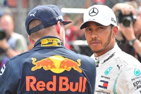 25 05 2019, xekx, Formula 1 FIA, 2019 Monaco Grand Prix Qualifying emspor, v l v r 1 grid position Lewis Hamilton Mercedes AMG Petronas , 3 grid positions Max Verstappen Aston Martin Red Bull Racing DFL DFB REGULATIONS PROHIBIT ANY USE OF PHOTOGRAPHS as IMAGE SEQUENCES and or QUASI VIDEO Monte Carlo eel-fotografie Eberhard Krieger