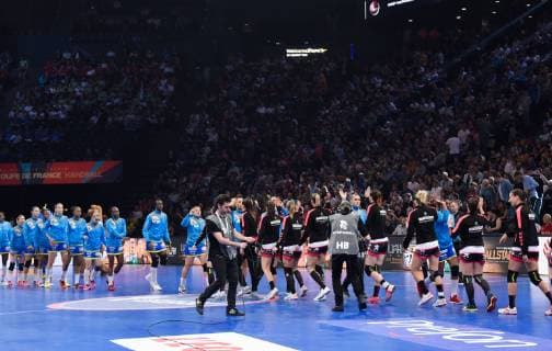 Presentation - Line up HANDBALL : Brest Bretagne HB vs Metz HB - Coupe de France - 25 05 2019 FedericoPestellini Panoramic 