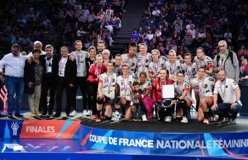Equipe de Brest - Ambiance - trophee HANDBALL : Brest Bretagne HB vs Metz HB - Coupe de France - 25 05 2019 FedericoPestellini Panoramic 