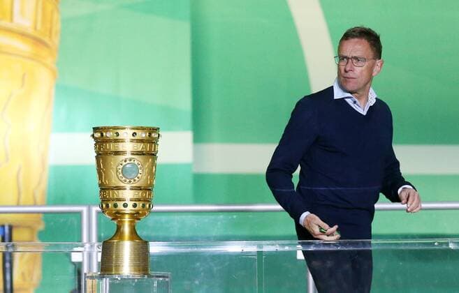 RB Leipzig Bayern Muenchen Football DFB Cup Final Berlin, 25 05 2019, Olympiastadion, Football, DFB Cup, Final , RB Leipzig vs FC Bayern Munich 0 3 0 1 , In the picture coach Ralf Rangnick from the defeated RBL with view to the Cup , DFB regulations prohibit any use of photographs as image sequences and or quasi video ,