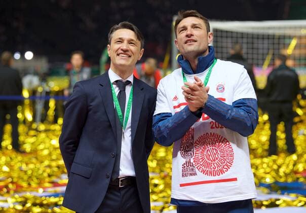 Soccer DFB Olympiastadion Berlin 25 05 2019 DFB POKALFINALE RB LEIPZIG geg FC BAYERN MÜNCHEN 0 3 Vlnr siblings brothers Niko KOVAC head coach FCB Robert KOVAC co-trainer FCB