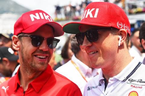 26 05 2019, xekx, Formula 1 FIA, 2019 Monaco Grand Prix Race emspor, v l v l Sebastian Vettel Ferrari , Kimi Raikkonen Alfa Romeo Racing DFL DFB REGULATIONS PROHIBIT ANY USE OF PHOTOGRAPHS as IMAGE SEQUENCES and or QUASI VIDEO Monte Carlo eel-fotografie Eberhard Krieger