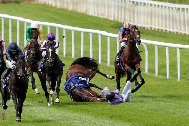 Sport Themen der Woche KW21 Sport Bilder des Tages Curragh Racing, Curragh Racecourse, Co. Kildare 26 5 2019 The Tally Ho Stud Irish EBF (C & G) Maiden Luke McAteer and Red Assembly fall during The Tally Ho Stud Irish EBF (C & G) Maiden Luke McAteer and Red Assembly fall during The Tally Ho Stud Irish EBF (C & G) Maiden 26 5 2019  Copyright: x©INPHO LaszloxGeczox LG1_0081