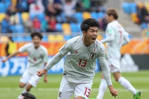 GDYNIA 26.05.2019 GRUPA B MISTRZOSTWA SWIATA U20 W PILCE NOZNEJ MECZ: MEKSYK - JAPONIA --- GROUP B 2019 FIFA U-20 WORLD CUP MATCH: MEXICO - JAPAN --- NZ Taisei MIYASHIRO , gol goal bramka , radosc celebration , FOT. GRZEGORZ RADTKE 058sport.pl NEWSPIX.PL --- Newspix.pl  20190526_008_GRZ_3315_RAD