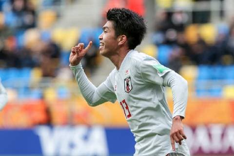 26.05.2019 GDYNIA UL. OLIMPIJSKA (POLAND) PILKA NOZNA (FOOTBALL) MISTRZOSTWA SWIATA W PILCE NOZNEJ DO LAT 20 (FIFA UNDER 20 WORLD CUP) MECZ (GAME) MEKSYK U20 - JAPONIA U20 (MEXICO U20 - JAPAN U20) NZ TAISEI MIYASHIRO, GOL, BRAMKA, RADOSC, EMOCJE, GESTY FOTO TADEUSZ SKWIOT CYFRASPORT NEWSPIX.PL --- Newspix.pl  20190525TSCS6350
