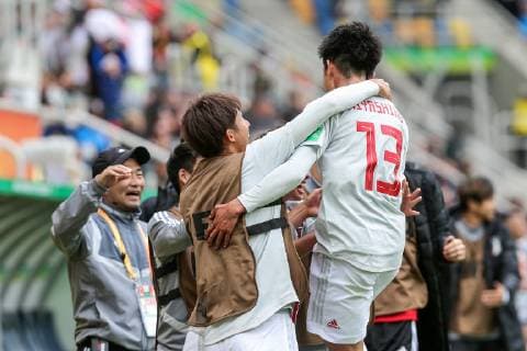 26.05.2019 GDYNIA UL. OLIMPIJSKA (POLAND) PILKA NOZNA (FOOTBALL) MISTRZOSTWA SWIATA W PILCE NOZNEJ DO LAT 20 (FIFA UNDER 20 WORLD CUP) MECZ (GAME) MEKSYK U20 - JAPONIA U20 (MEXICO U20 - JAPAN U20) NZ TAISEI MIYASHIRO, GOL, BRAMKA, RADOSC, EMOCJE, GESTY FOTO TADEUSZ SKWIOT CYFRASPORT NEWSPIX.PL --- Newspix.pl  20190525TSCS6351