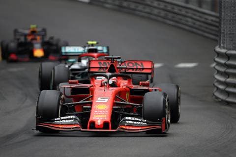 Photo4 LaPresse 26 05 2019 Monte Carlo, Monaco Grand Prix Formula One Monaco 2019 In the pic: Sebastian Vettel (GER) Scuderia Ferrari SF90 and Valtteri Bottas (FIN) Mercedes AMG F1 W10  Copyright: xPhoto4 LaPressex
