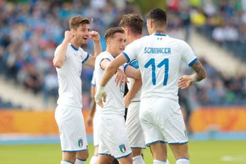26.05.2019 Bydgoszcz Pilka nozna Mistrzostwa Swiata U20, faza grupowa, Ekwador U20 - Wlochy U20 N z Andrea Pinamonti Foto Adam Starszynski PressFocus 26.05.2019 Bydgoszcz Football FIFA World Cup, WM, Weltmeisterschaft, Fussball under 20, group stage, Ecuador U20 - Italy U20 Andrea Pinamonti Credit Adam Starszynski PressFocus NEWSPIX.PL --- Newspix.pl  20190526PF_AS050