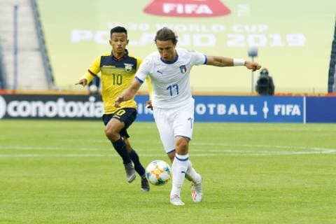 BYDGOSZCZ 26.05.2019 MECZ GRUPA B MISTRZOSTWA SWIATA DO LAT 20 U20 W PILCE NOZNEJ 2019: EKWADOR - WLOCHY --- 2019 FIFA U-20 WORLD CUP GROUP B MATCH: ECUADOR - ITALY LUCA PELLEGRINI FOT. MATEUSZ BOSIACKI 400MM.PL NEWSPIX.PL --- Newspix.pl  190526BOS032