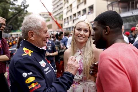 Motorsports: FIA Formula One World Championship, WM, Weltmeisterschaft 2019, Grand Prix of Monaco, Dr. Helmut Marko (AUT, Aston Martin Red Bull Racing), Lindsey Vonn and Pernell Karl P.K. Subban Monte Carlo Monaco