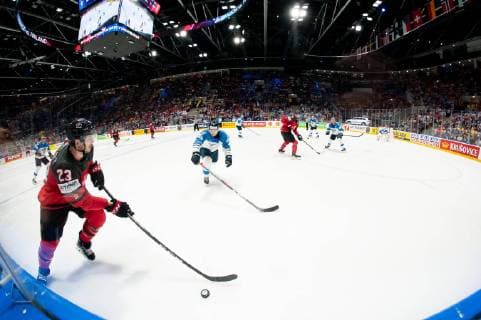 Eishockey WM, Finale, Kanada - Finnland 2019.05.26 Bratyslawa Hokej IIHF Mistrzostwa Swiata Slowacja 2019 Elita Final Kanada - Finlandia N z Sam Reinhart Foto Pawel Andrachiewicz PressFocus 2019.05.26 Bratislava Ice hockey, Eishockey IIHF Ice Hockey World Championship, WM, Weltmeisterschaft Final Canada - Finland Sam Reinhart Credit: Pawel Andrachiewicz PressFocus NEWSPIX.PL --- Newspix.pl  20190526_PF_PA225