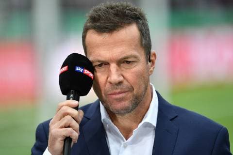 Lothar MATTHAEUS Sky soccer expert, with microphone single picture, cut single motive, portrait, portrait, portrait soccer, season 2018 19, DFB cup final RB Leipzig L FC Bayern Muenchen M 0 3, in the Olympic Stadium in Berlin on 25 05 2019