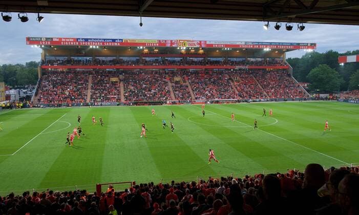 Football DFL 2 Bundesliga Berlin 27 05 2019 RELEGATION 2 match stadium at the Alte Foersterei 1 FC Union Berlin geg VfB Stuttgart 0 0 AWARDS in the 1 BUNDESLIGA FC Union Berlin stadium TOTALE