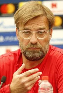 28th May 2019, Melwood Training Ground, West Derby, Liverpool, England; Liverpool FC training and press conference, PK, Pressekonferenz before their UEFA Champions League final versus Tottenham Hotspur on June 1st; Liverpool manager Jurgen Klopp speaking to the media during today s press conference at the club s Melwood training ground  ActionPlus12138920 AlanxMartin