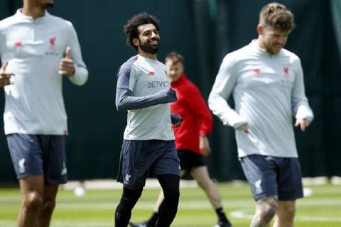 28th May 2019, Melwood Training Ground, West Derby, Liverpool, England; Liverpool FC training and press conference, PK, Pressekonferenz before their UEFA Champions League final versus Tottenham Hotspur on June 1st; Mohamed Salah of Liverpool during today s open training session at the club s Melwood training ground ahead of Saturday s Champions League Final in Madrid against Tottenham  ActionPlus12138945 AlanxMartin
