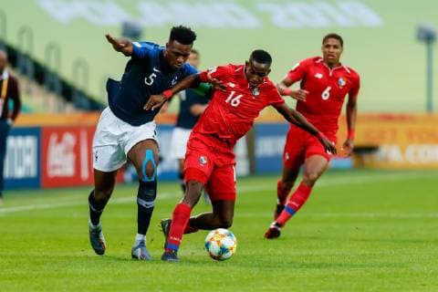 Bydgoszcz, Poland, 28 05 2019, FIFA World Cup Poland 2019, Group E, Panama France, Dan Zagadou FRA and Tomas Rodriguez PAN in the total Defodi 01048 177548 Defodi-048
