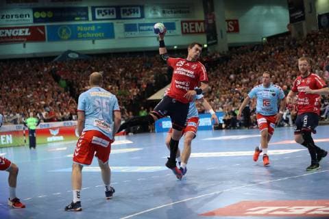 SG Flensburg Handewitt vs Fuechse Berlin, Handball, 1 Bundesliga, 29 05 19 Rasmus Lauge Schmidt SG Flensburg Handewitt, 25 in attack xmmkx