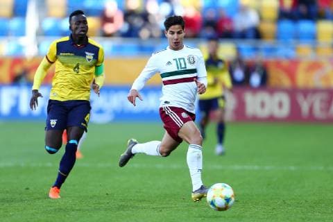 2019.05.29 Gdynia Pilka nozna Mistrzostwa Swiata FIFA U-20 Polska 2019 Ekwador - Meksyk N z Diego Lainez Foto Piotr Matusewicz PressFocus 2019.05.29 Gdynia Football FIFA U-20 World Cup Poland 2019 Ecuador - Mexico Diego Lainez Credit: Piotr Matusewicz PressFocus NEWSPIX.PL --- Newspix.pl  20190529_PF_PM019