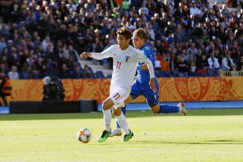 BYDGOSZCZ 29.05.2019 MECZ GRUPA B MISTRZOSTWA SWIATA DO LAT 20 U20 W PILCE NOZNEJ 2019: WLOCHY - JAPONIA --- 2019 FIFA U-20 WORLD CUP GROUP B MATCH: ITALY - JAPAN KYOSUKE TAGAWA FOT. MATEUSZ BOSIACKI 400MM.PL NEWSPIX.PL --- Newspix.pl  190529BOS004